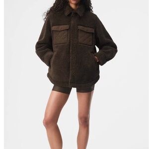 ALO Yoga Sherpa Edge Shacket size xs color espresso